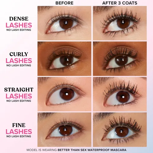 Vista 2 de Too Faced Better Than Sex Waterproof Mascara Volume + Length with Hourglass Brush