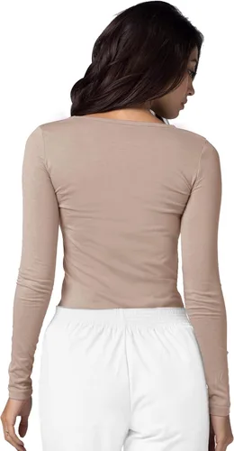 Vista 3 de Adar Uniforms - Camiseta para utilizar debajo de la filipina, de manga larga, para mujer