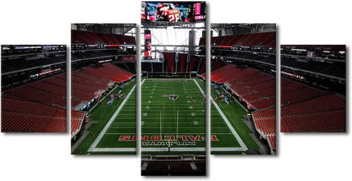 Vista 66 de TUMOVO Allegiant Stadium Arte de Lienzo para Pared de Sala de Estar Equipo de Fútbol Americano Pintura Moderna Nevada Las Vegas Cuadro Deportivo