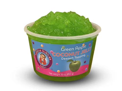 Vista 12 de Topping de postre de gelatina de coco prémium de Buddha Bubbles Boba (jalea de coco)