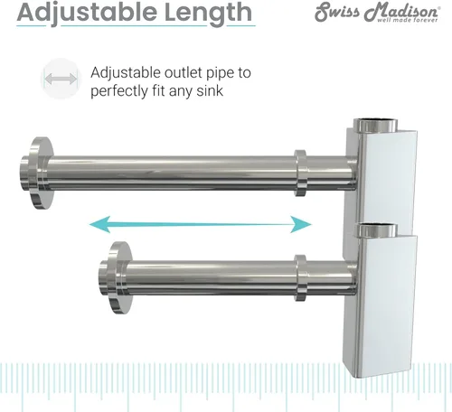 Vista 3 de Swiss Madison Well Made Forever SM-BT02C - Trampa para botellas, 13 pulgadas, cromada