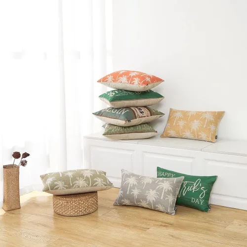Vista 3 de TRENDIN Fundas de almohada irlandesas de 20 x 20 pulgadas, diseño cuadrado de Let The Shenanigans Begin, decoración de granja para el hogar