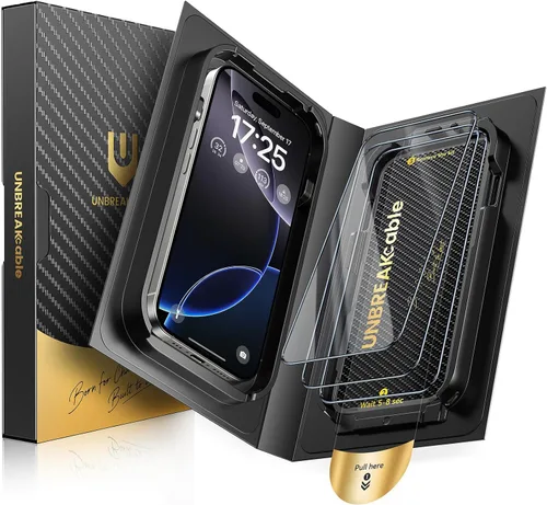 Vista 9 de UNBREAKcable - Protector de pantalla de cobertura completa para iPhone 15, paquete de 3