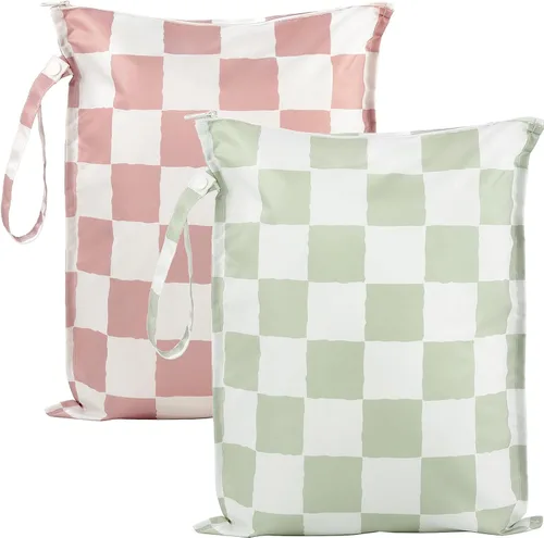Vista 11 de RelaxScene Bolsa Húmeda para Traje de Baño - Pack de 2 Bolsas Impermeables Húmedas y Secas para Ropa - Bolsa de Pañales para Bebé - Bolsas