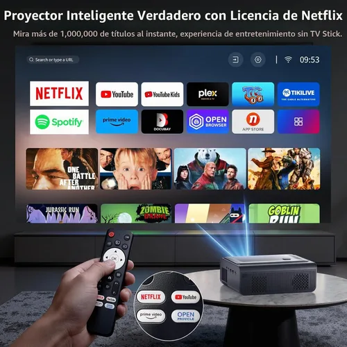 Vista 2 de [Producto oficial] Proyector con WiFi y Bluetooth 4K compatible