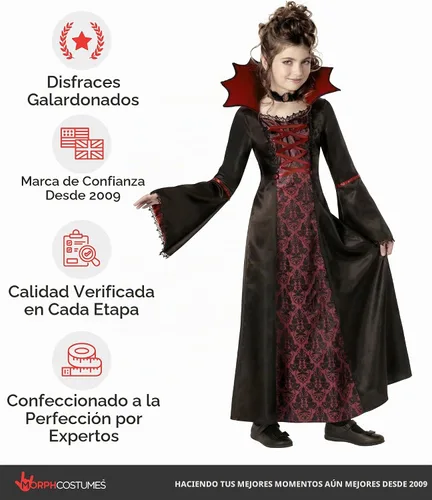 Vista 5 de Morph, Disfraz de vampiro para niñas, disfraces de Halloween para niños