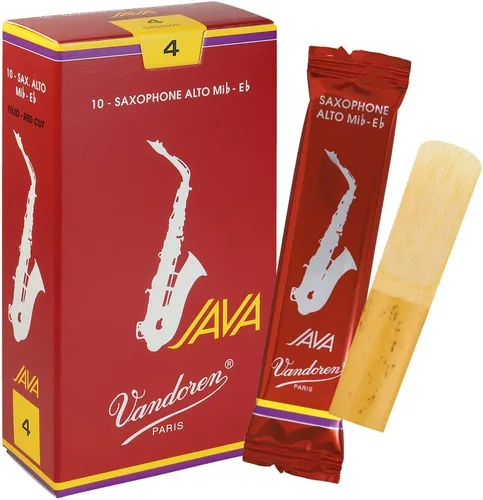 Vista 8 de Vandoren SR262R Alto - Lengüetas JAVA rojas para saxofón, resistencia 2; caja de 10