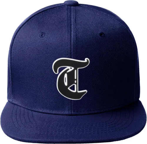 Vista 297 de Daxton Gorra clásica con visera de billete plano con letras del alfabeto inglés antiguo de la A a la Z