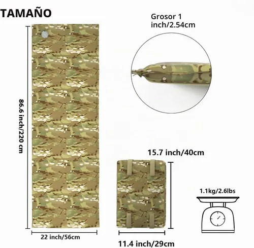 Vista 2 de Akmax.cn MT Military Army Alice - Alfombrilla de campamento autoinflable Multi-terrian