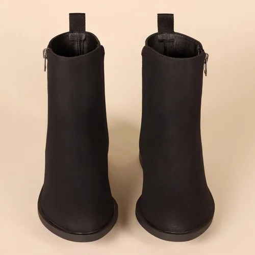Vista 5 de Tienda Essentials Botines planos con cremallera exterior para mujer