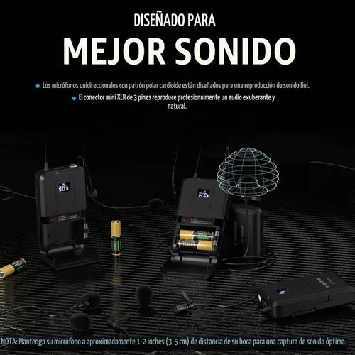 Vista 3 de Phenyx Pro Transmisor inalámbrico Bodypack, micrófono UHF Bodypack para PTU-71/PTU-7000/PTU-6000, con frecuencias seleccionables, función