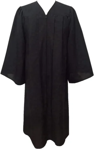 Vista 2 de Bata de coro negra para adultos, acabado mate, para coro, clérigo, religioso
