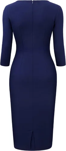 Vista 7 de Miusol Vestido de cóctel de manga 23 con volantes retro para mujer