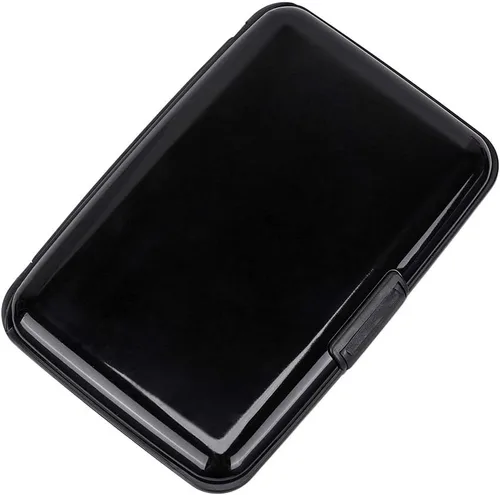Vista 4 de Elfish.- Funda protectora de aluminio contra RFID, para tarjetas de crédito, carcasa rígida para tarjetas de presentación, cartera de metal