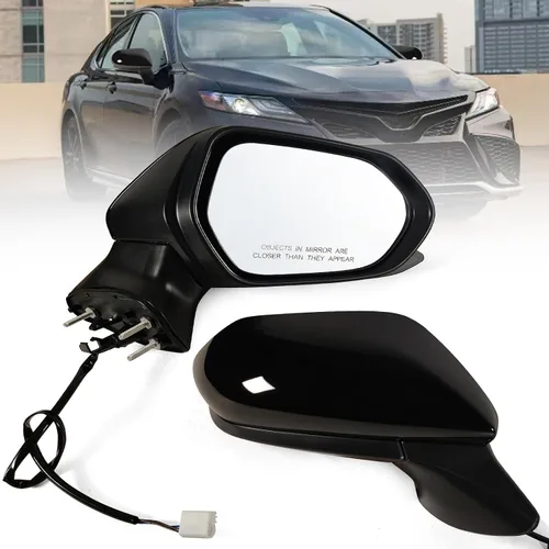 Vista 11 de Espejo lateral izquierdo del conductor Compatible con Toyota Camry 2018-2024 con vidrio eléctrico sin calefacción sin señales de giro sin punto Negro