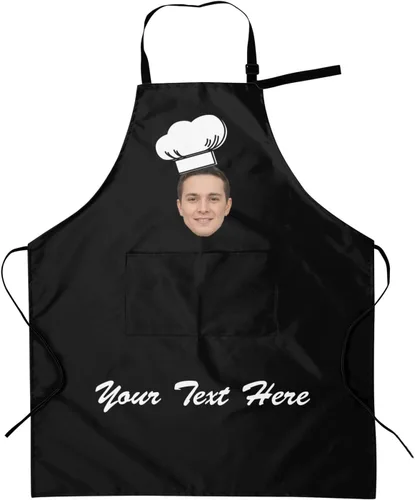 Vista 13 de Delantal personalizado para mujeres y hombres, delantal de cocina personalizado con bolsillos, delantales de chef personalizados