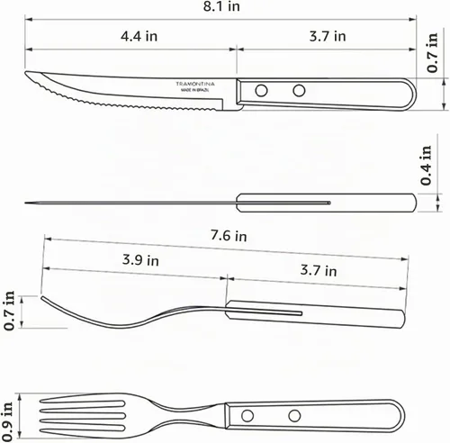 Vista 3 de Tramontina 22399/028 Herramientas de cocina para barbacoa con mango de madera natural dinámico Juego de 15 herramientas Churrasco Durable Acero