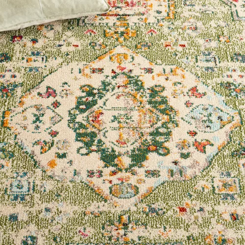 Vista 6 de SAFAVIEH Madison Collection - Alfombra de pasillo de 2 pies 2 pulgadas x 8 pies, color salvia y marfil, diseño bohemio oriental envejecido,