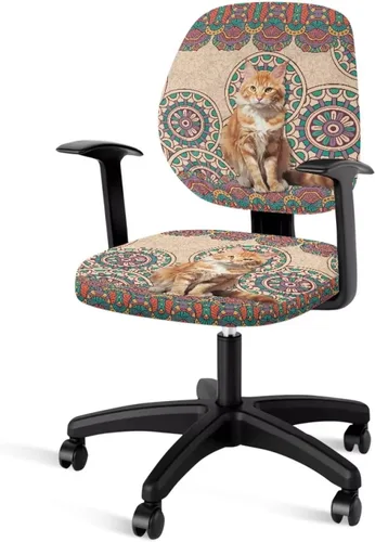 Vista 31 de Talayituse - Funda para silla de oficina o computadora con estampado de estrellas de playa, funda de asiento dividida elástica, extraíble y lavable