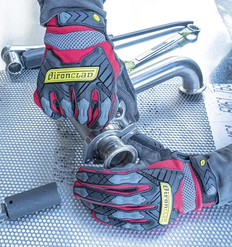Vista 5 de Guantes resistentes a cortes, de cuero, 10" L, PR