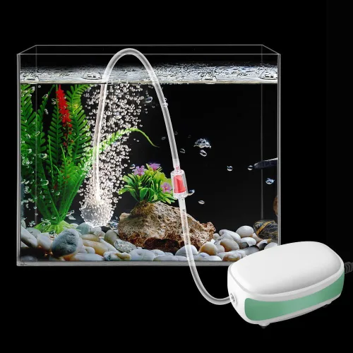 Vista 5 de FEDOUR Bomba de aire para acuario, aireador de tanque de peces ajustable de 1 salida, bomba de oxígeno silenciosa con accesorios