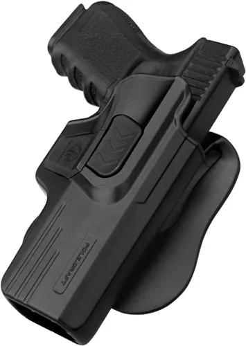 Vista 8 de POLE.CRAFT Funda OWB compatible con Glock 17 (Gen 1-5) / Glock 22 31 (Gen 1-4) compatible con Glock 19 19X 25 44 45 (Gen 1-5) / Glock 23 32