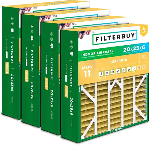 Vista 29 de Filterbuy Filtro de aire MERV 11 de 10 x 17 x 2 pulgadas Defensa Superior contra Mascotas y Alergias (paquete de 4), filtros exteriores plisados