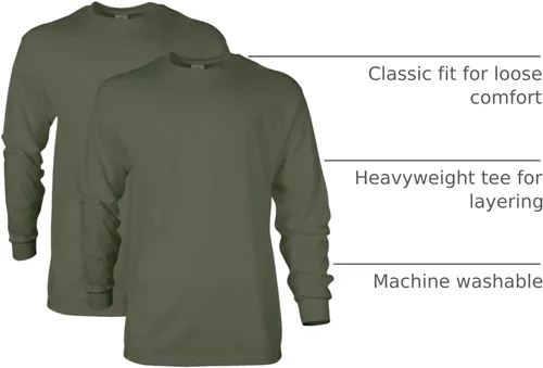 Vista 179 de Gildan - Camiseta de manga larga de algodón ultra estilo G2400 para adultos, paquete múltiple