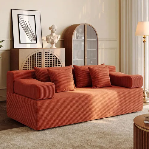 Vista 14 de MONVANE Sofá Seccional Modular de 103'', Sofá Seccional Cloud con Otomana, Sofá Convertible de Chenille en Forma de L con Asiento Profundo, Sofás