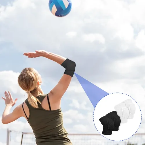 Vista 6 de 2 pares de coderas de voleibol en tándem, almohadillas protectoras para coderas, protector de brazo de fitness, compresión transpirable con cojín