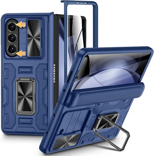Vista 34 de VEGO Funda para Galaxy Z Fold 4 con Cubierta de Cámara Deslizante y Protección de Bisagra Funda con Protector de Pantalla Soporte Magnético de 360°