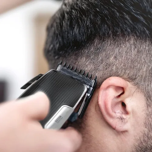 Vista 6 de Cortapelos y recortadora de barba para hombres, kit de peluquero con cable, tijeras para bigote