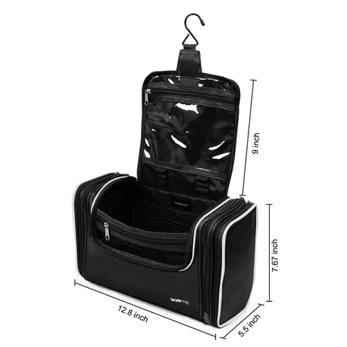 Vista 5 de Bolso Lavievert para artículos de tocador, gran capacidad, Negro