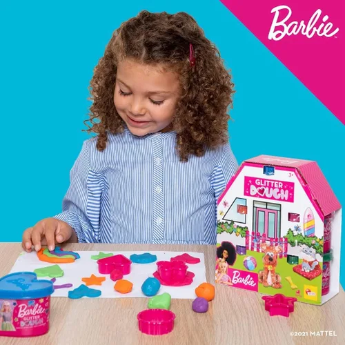 Vista 2 de Lisciani Giochi 88850 Barbie Glitter Masa Multipack 5 Tarros