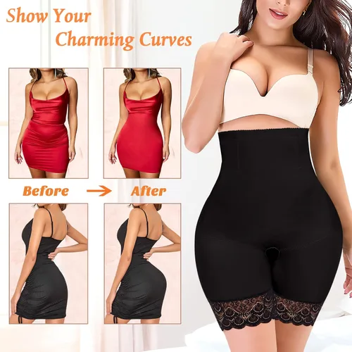 Vista 7 de Pantalones cortos moldeadores para mujer, cintura alta, adelgazantes, moldeadores de muslos, pantalones cortos para debajo de los vestidos