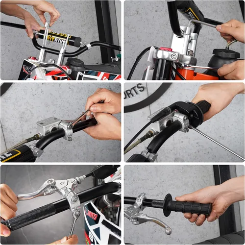 Vista 5 de Manillar Universal de 7/8 Pulgadas 22mm para Motos de Cross, Manillar Mejorado para Pit Bike con Almohadilla de Espuma para Motocross CRF YZF KXF