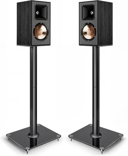 Vista 10 de Par de soportes para altavoces, altura fija de 30 pulgadas, capacidad de peso de 55 libras, base de 11.8 pulgadas, gestión de cables, soporte