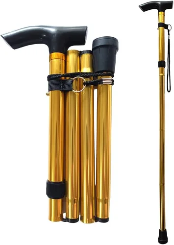 Vista 14 de Bastón plegable para mujeres y hombres mayores, palos ligeros plegables para equilibrio de personas mayores, bastones ajustables, palo y muletas