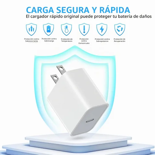 Vista 7 de 【Certificado Apple MFi】Cargador de iPhone de carga rápida, paquete de 3 adaptadores de cargador de Apple, cargador súper rápido, cable USB C a