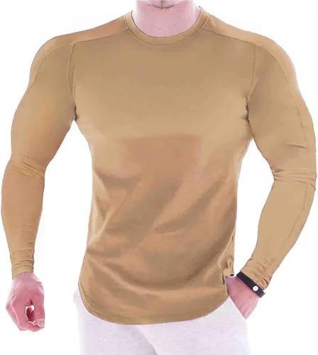 Vista 11 de Camisas de compresión atléticas de manga larga para hombre, capa base, camisa de entrenamiento atlético, camisas de compresión, camisetas deportivas