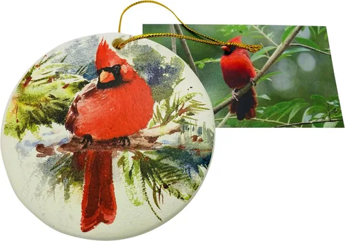 Vista 2 de Legend of The Cardinal - Juego de decoración para árbol de Navidad con tarjeta de historia