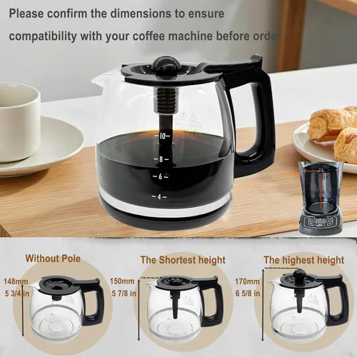Vista 5 de Repuesto universal para cafetera de 12 tazas, compatible con Mr Coffee, Black&Decker, Hamilton Beach y la mayoría de las cafeteras de marcas