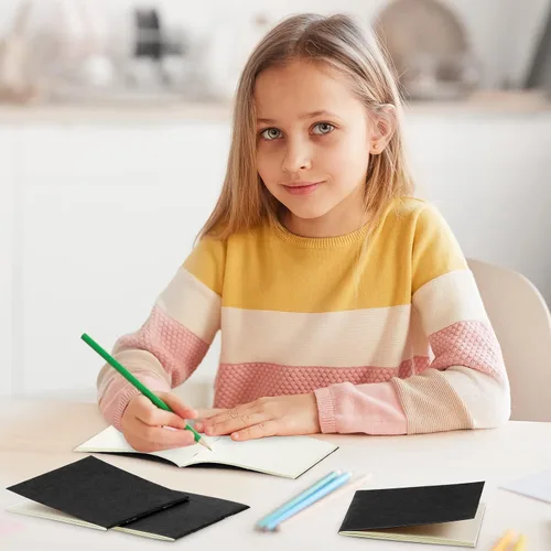 Vista 7 de Thenshop Paquete de 150 mini cuadernos a granel pequeños de bolsillo en blanco para niños de 4 x 4 pulgadas, diarios sin forro, cuadernos