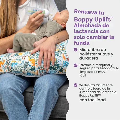 Vista 2 de Boppy Uplift Funda de Almohada de Lactancia - Funda de Almohada de Lactancia y Biberón de Microfibra Suave y Lavable con Cinturón