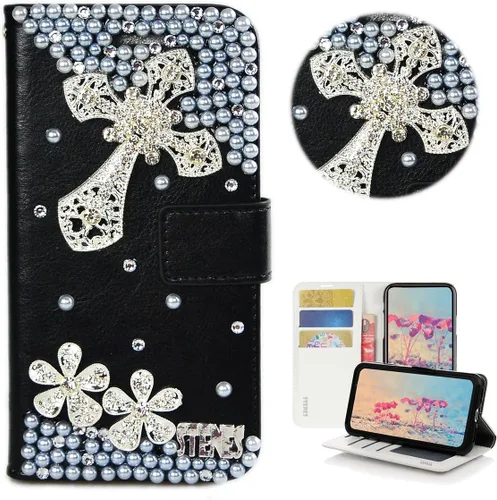 Vista 25 de Bling Wallet - Funda para teléfono compatible con Samsung Galaxy Z Fold 3 5G, elegante, hecha a mano, 3D, hecha a mano, ballet, pintalabios, tacón