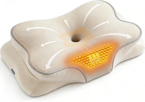 Vista 14 de Almohada cervical para el cuello, almohada ergonómica para dormir de lado para el soporte del cuello, almohadas de espuma viscoelástica refrescante