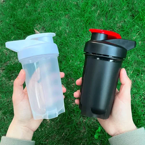 Vista 6 de Botella agitadora para batidos de proteínas y taza de 10 onzas/300ML con bolas batidoras, juego de botellas agitadoras de proteínas, plástico sin