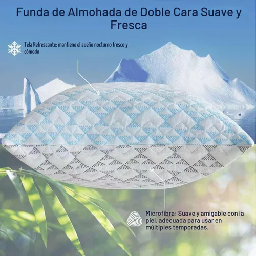 Vista 3 de Almohadas refrescantes de espuma viscoelástica triturada: juego de 2