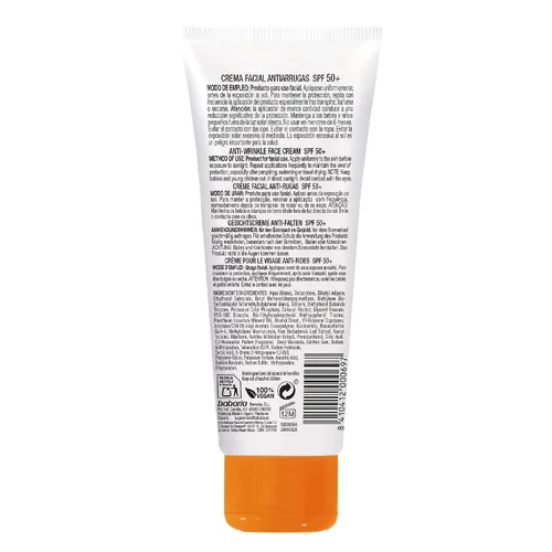 Vista 2 de Babaria Aloe Vera Crema Solar Facial SPF 50+ UVA/UVB 2.5 fl oz