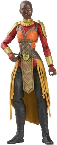 Vista 4 de Marvel - Serie Legends Black Panther Wakanda Forever Okoye, figura de acción de 6 pulgadas con 2 accesorios y 1 pieza de construcción, MCU